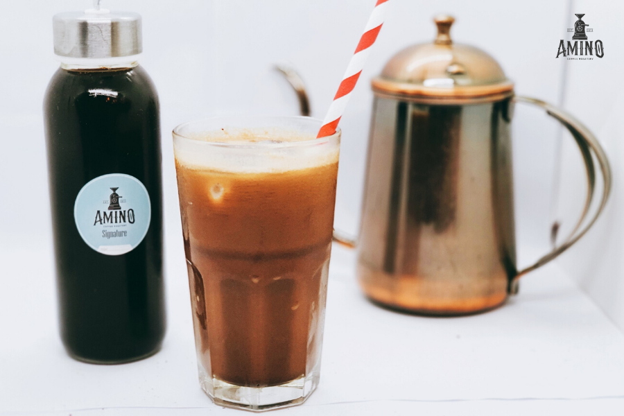 Hướng dẫn pha cafe sữa dừa nướng ngon cùng Amino Coffee